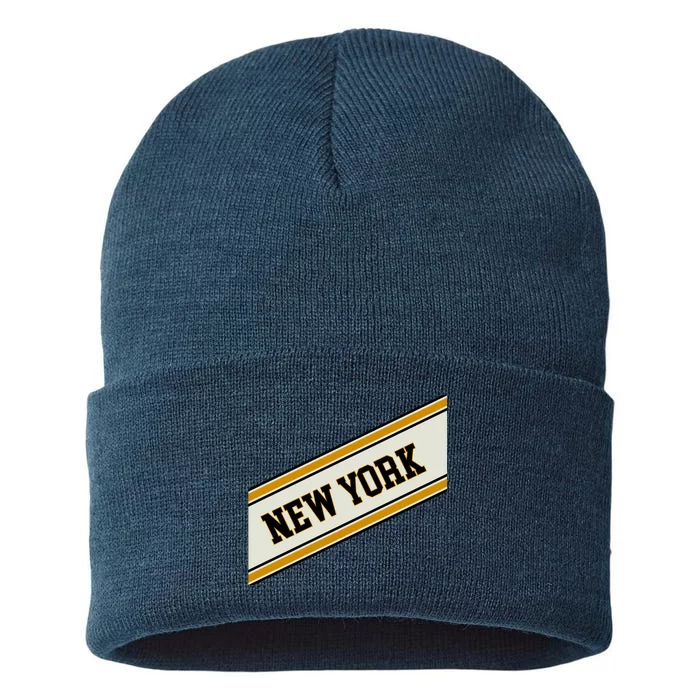 New York Varsity Logo Sustainable Knit Beanie