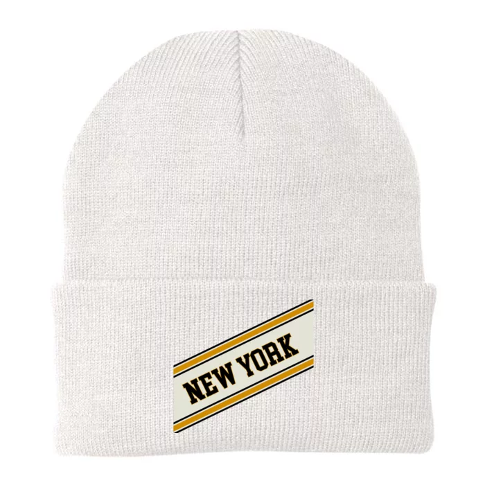 New York Varsity Logo Knit Cap Winter Beanie