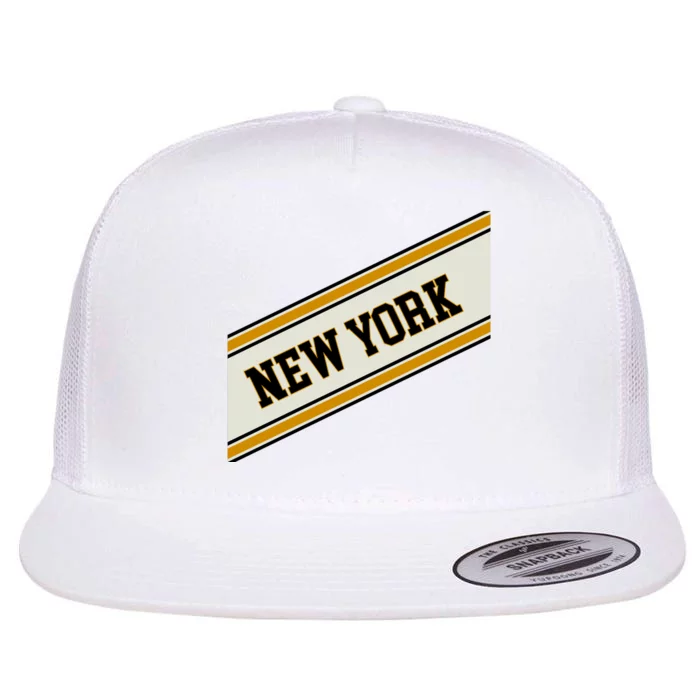 New York Varsity Logo Flat Bill Trucker Hat