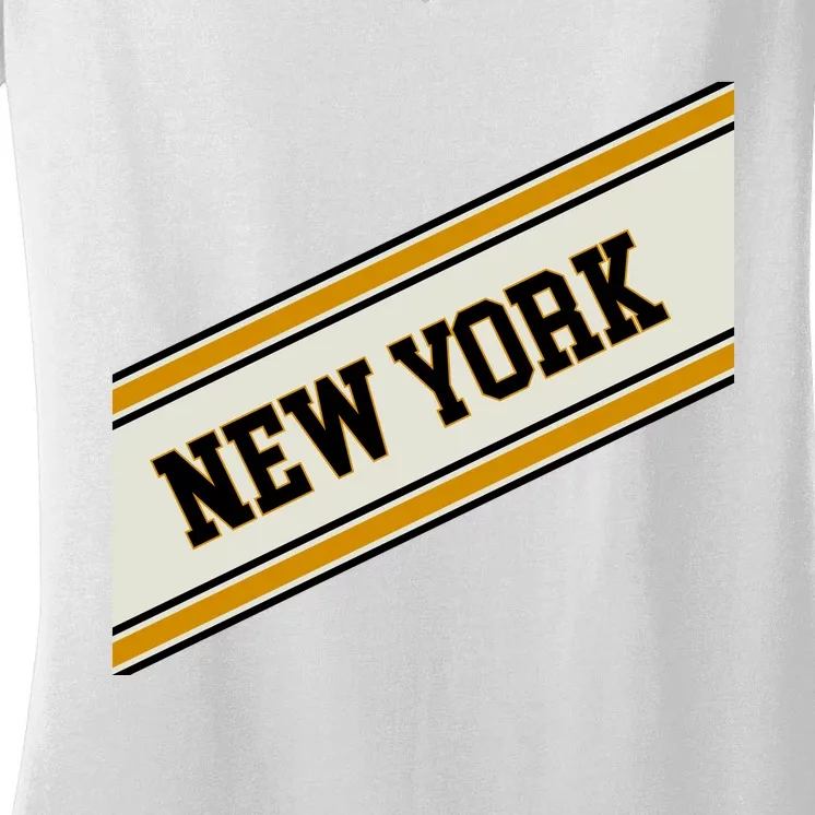 New York Varsity Logo Women's V-Neck T-Shirt