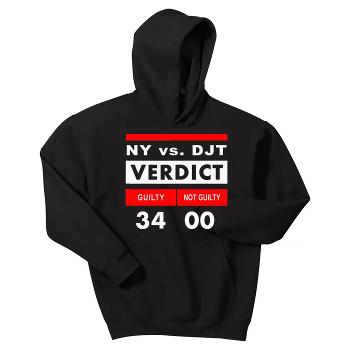 New York Versus Donald Trump Guilty 34 Counts Kids Hoodie