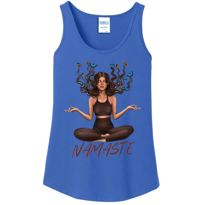 Namaste Yoga With Butterflies Gift Ladies Essential Tank