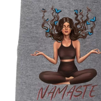 Namaste Yoga With Butterflies Gift Doggie 3-End Fleece Hoodie