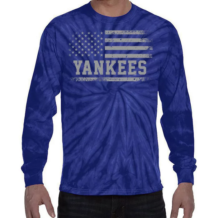 Yankees Usa Flag Tie-Dye Long Sleeve Shirt