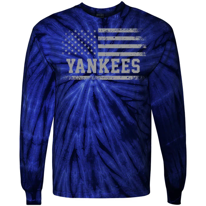 Yankees Usa Flag Tie-Dye Long Sleeve Shirt