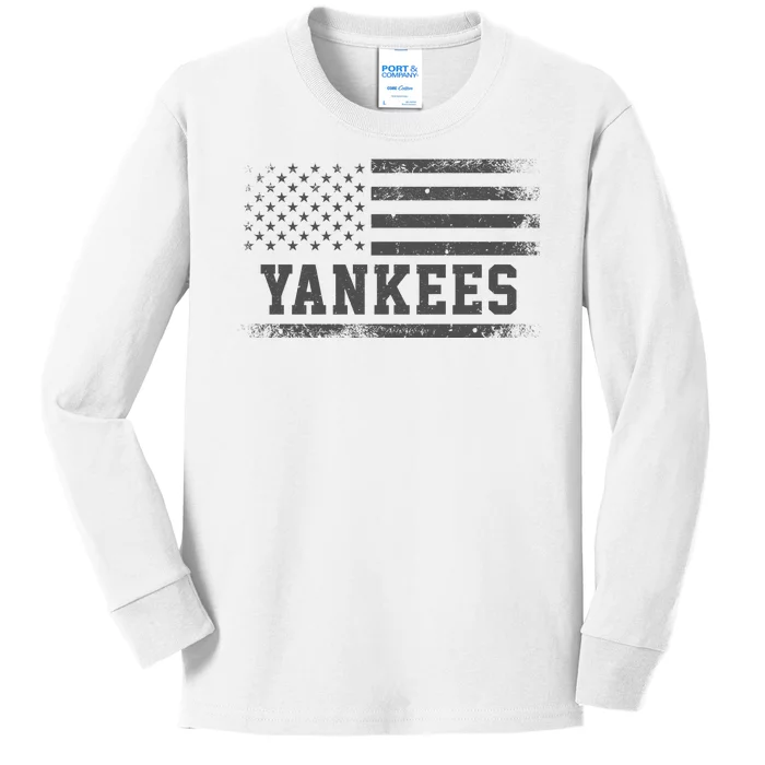 Yankees Usa Flag Kids Long Sleeve Shirt