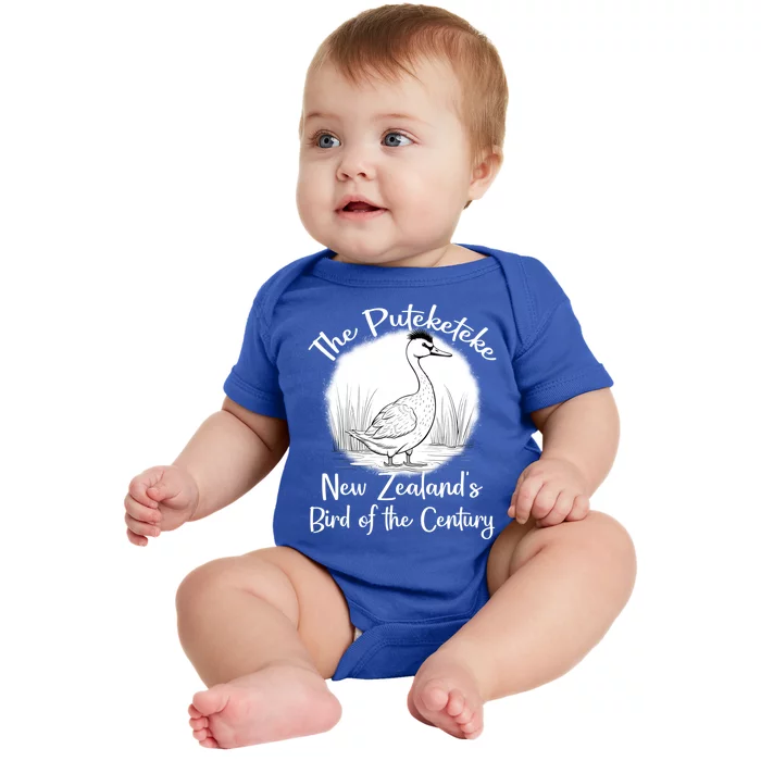 New ZealandS Bird Of The Century The Puteketeke Birder Baby Bodysuit