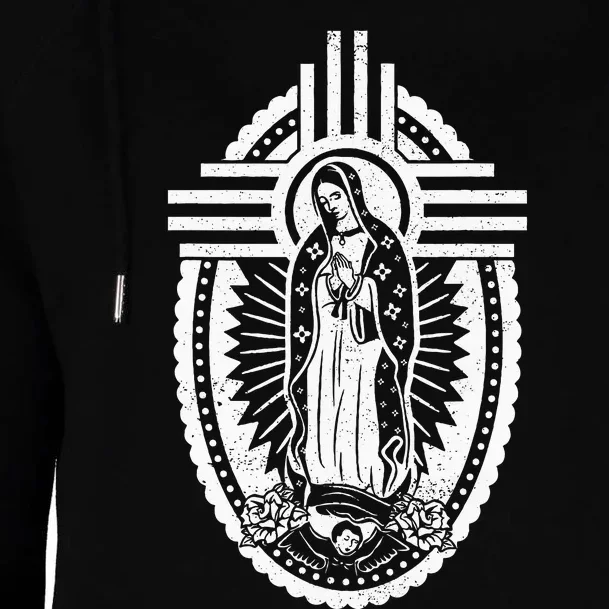 Nm Zia Blessed Virgin Mary Our Lady Of Guadalupe La Virgen Womens Funnel Neck Pullover Hood