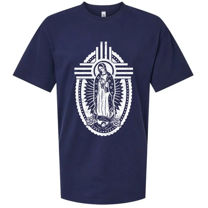 Nm Zia Blessed Virgin Mary Our Lady Of Guadalupe La Virgen Sueded Cloud Jersey T-Shirt