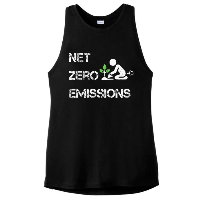 Net Zero Co2 Emissions Climate Change Carbon Neutral 2050 Ladies Tri-Blend Wicking Tank