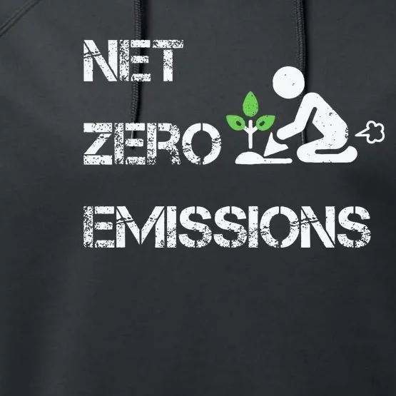 Net Zero Co2 Emissions Climate Change Carbon Neutral 2050 Performance Fleece Hoodie