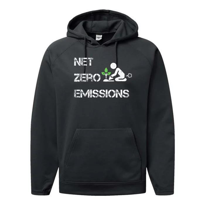 Net Zero Co2 Emissions Climate Change Carbon Neutral 2050 Performance Fleece Hoodie