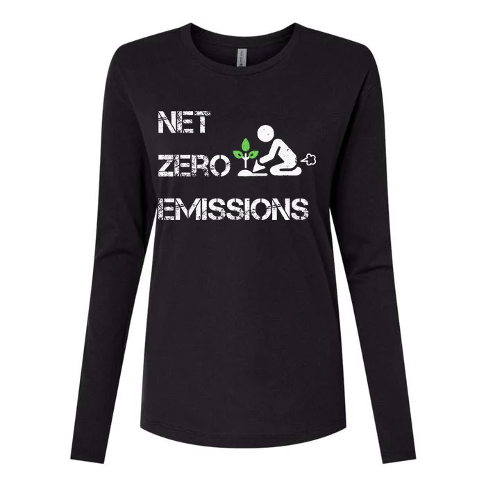 Net Zero Co2 Emissions Climate Change Carbon Neutral 2050 Womens Cotton Relaxed Long Sleeve T-Shirt