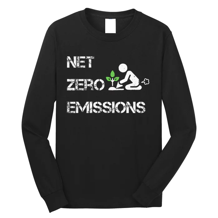 Net Zero Co2 Emissions Climate Change Carbon Neutral 2050 Long Sleeve Shirt