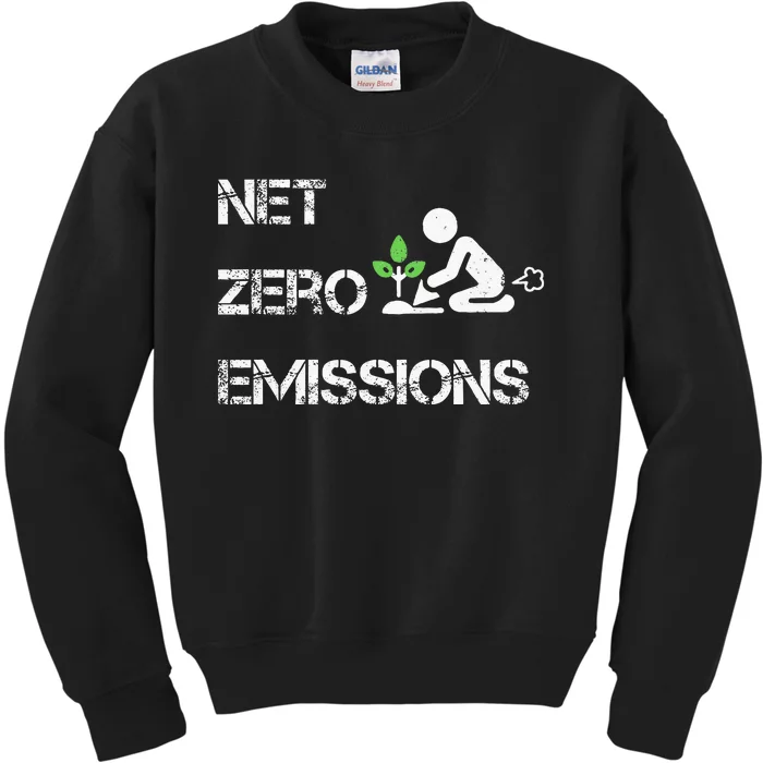 Net Zero Co2 Emissions Climate Change Carbon Neutral 2050 Kids Sweatshirt