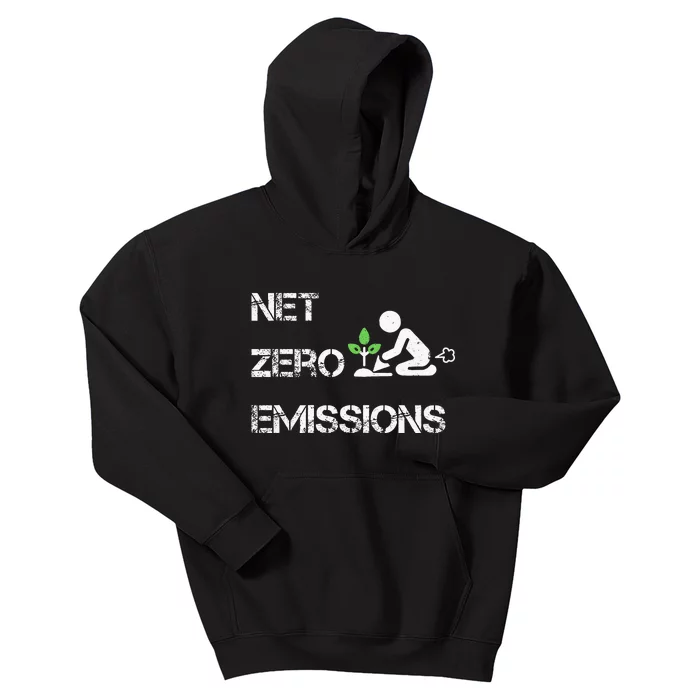 Net Zero Co2 Emissions Climate Change Carbon Neutral 2050 Kids Hoodie