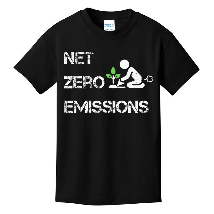 Net Zero Co2 Emissions Climate Change Carbon Neutral 2050 Kids T-Shirt