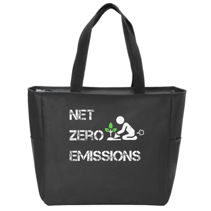 Net Zero Co2 Emissions Climate Change Carbon Neutral 2050 Zip Tote Bag