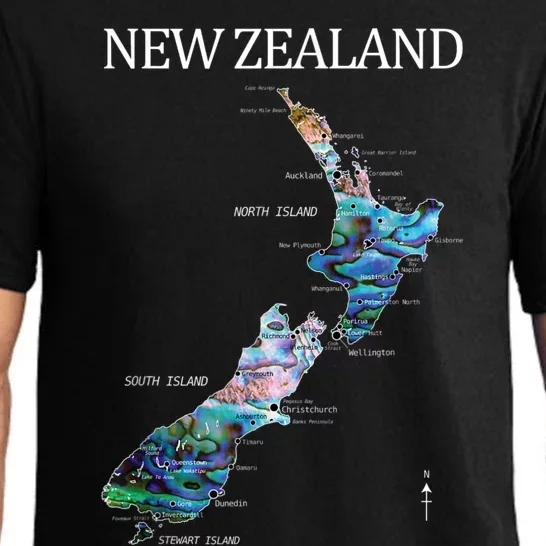 New Zealand Detailed Map Pajama Set