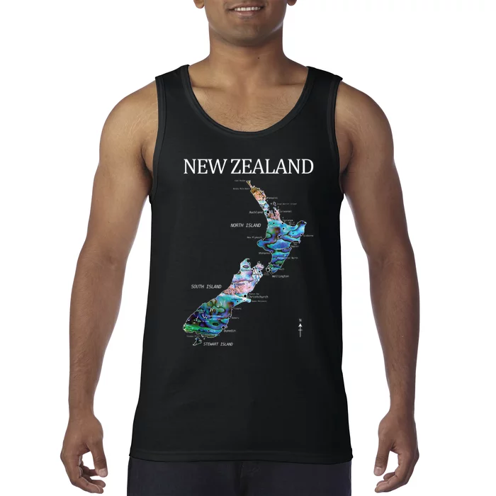 New Zealand Detailed Map Tank Top