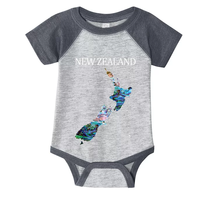 New Zealand Detailed Map Infant Baby Jersey Bodysuit