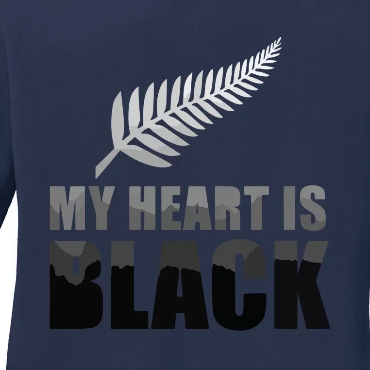 New Zealand Designed Rugby For Rugby Dads Ladies Long Sleeve Shirt