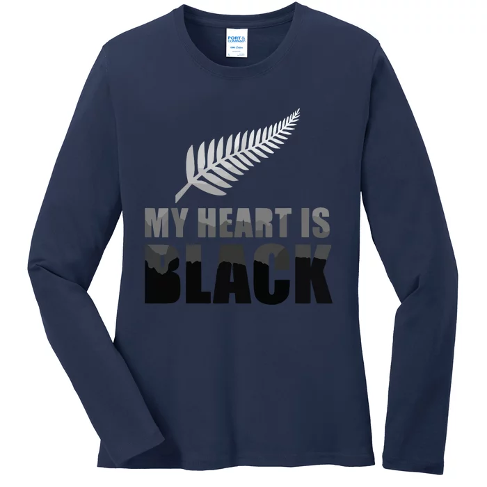 New Zealand Designed Rugby For Rugby Dads Ladies Long Sleeve Shirt