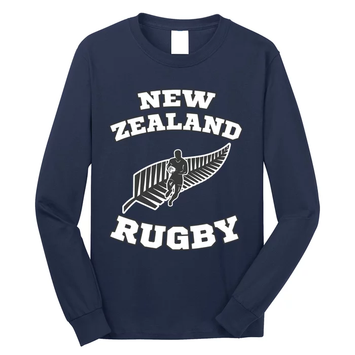 New Zealand Flag Kiwis Rugby Team Long Sleeve Shirt