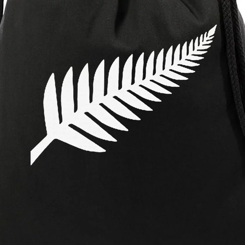 New Zealand Fern Icon Nz Black Proud Kiwi Gift Drawstring Bag