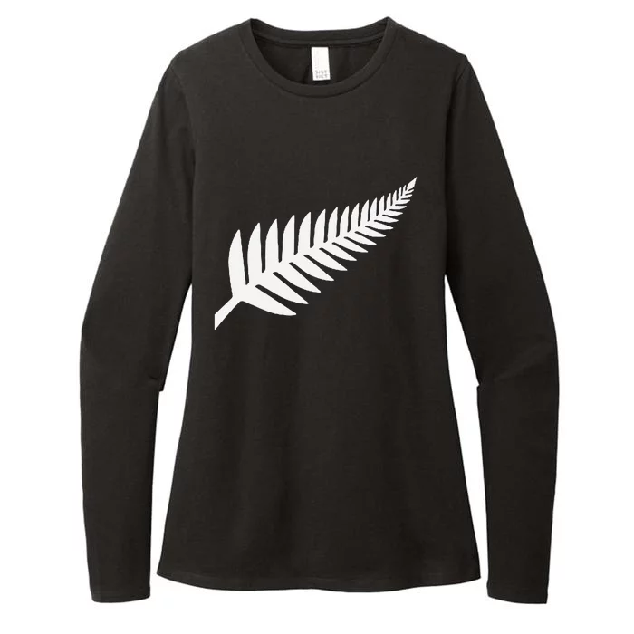 New Zealand Fern Icon Nz Black Proud Kiwi Gift Womens CVC Long Sleeve Shirt