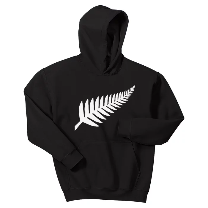 New Zealand Fern Icon Nz Black Proud Kiwi Gift Kids Hoodie