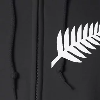 New Zealand Fern Icon Nz Black Proud Kiwi Gift Full Zip Hoodie