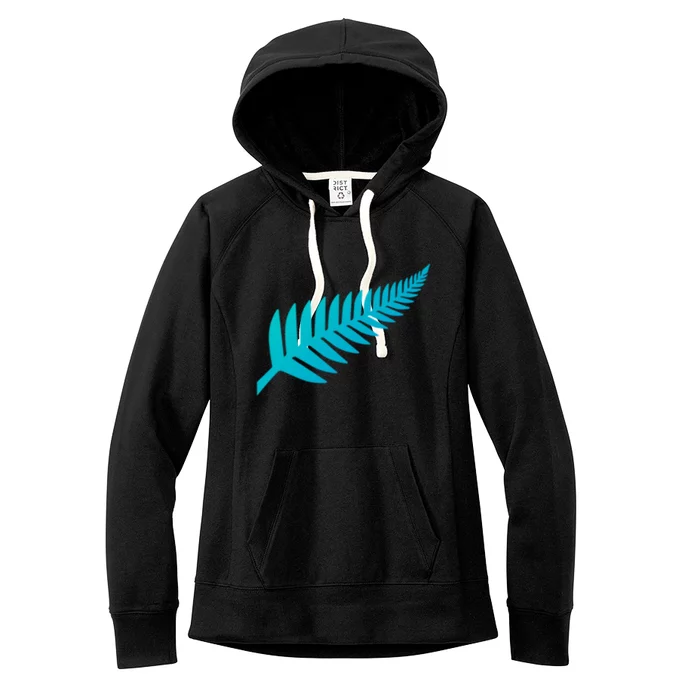 New Zealand Fern Icon Nz Black Proud Kiwi Gift Women's Fleece Hoodie