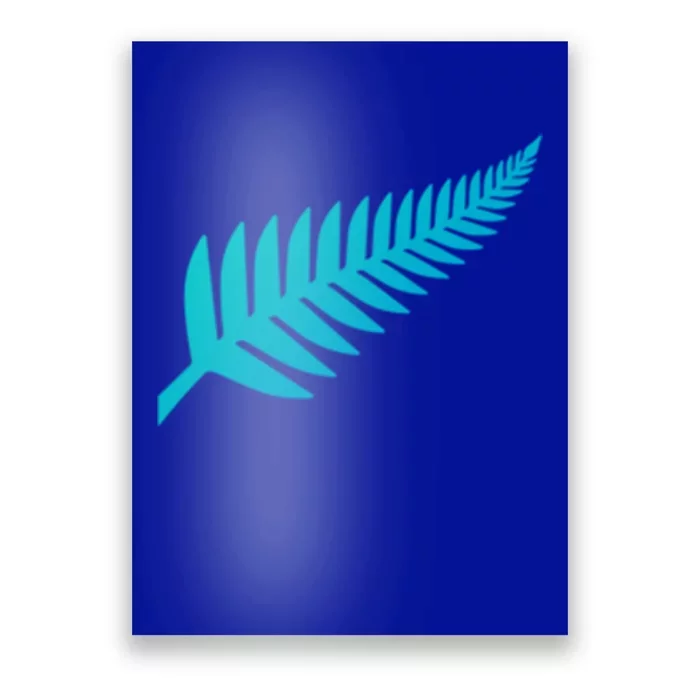 New Zealand Fern Icon Nz Black Proud Kiwi Gift Poster