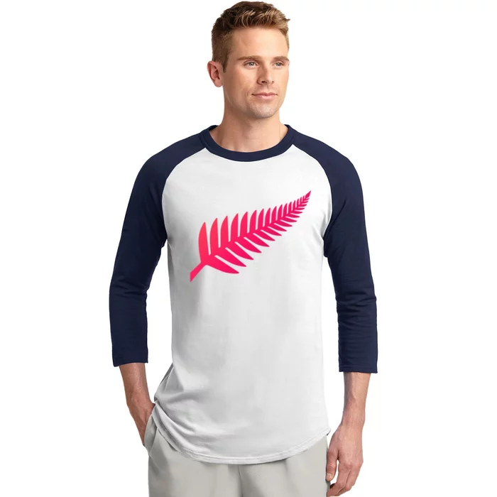 New Zealand Fern Icon Nz Black Proud Kiwi Gift Baseball Sleeve Shirt