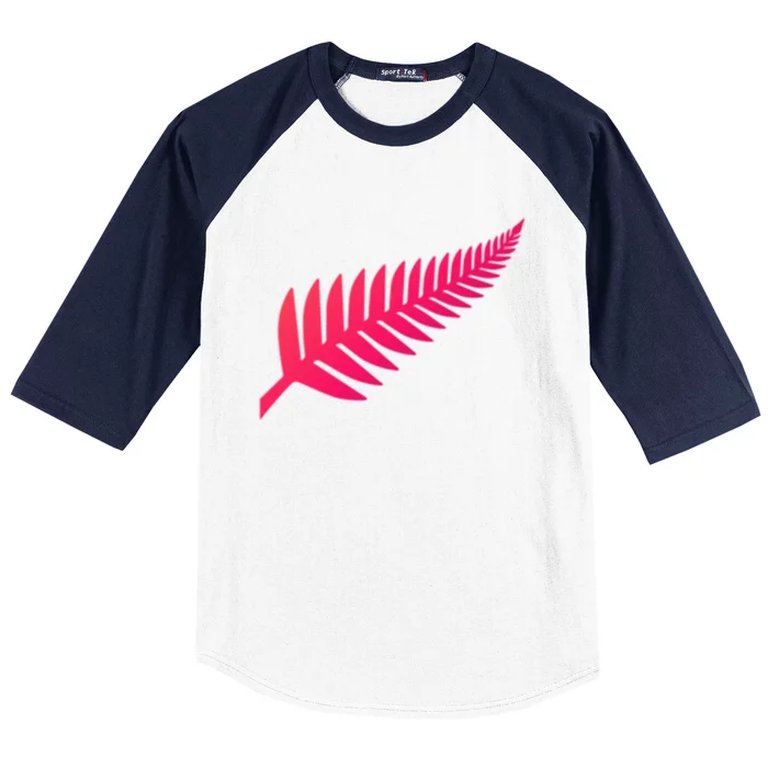 New Zealand Fern Icon Nz Black Proud Kiwi Gift Baseball Sleeve Shirt