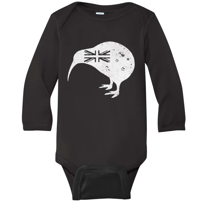 NEW ZEALAND KIWI FLAG UNION JACK NZ ROUNDEL Baby Long Sleeve Bodysuit