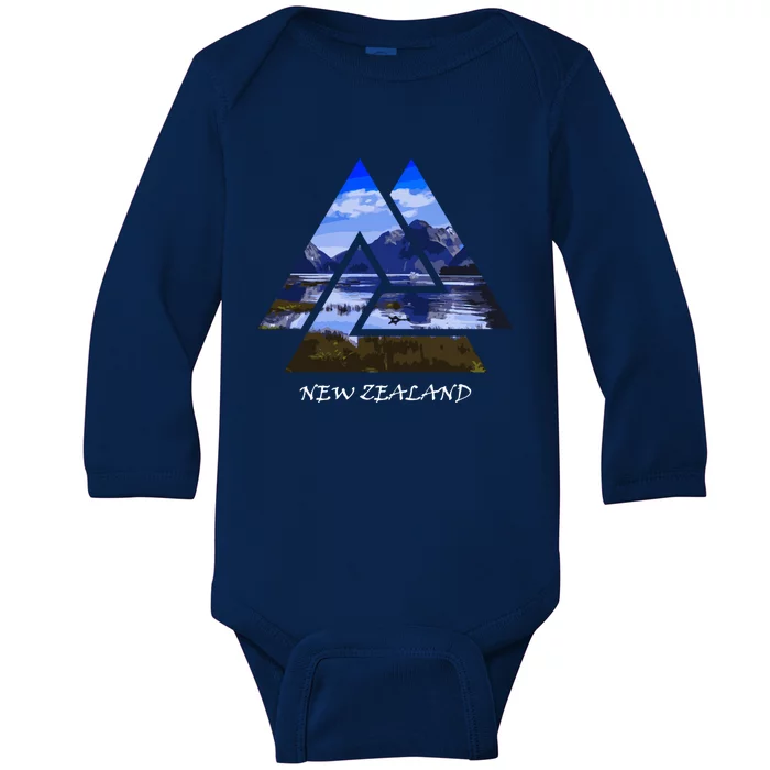 New Zealand Milford Sound Travel Gift Funny Gift Baby Long Sleeve Bodysuit