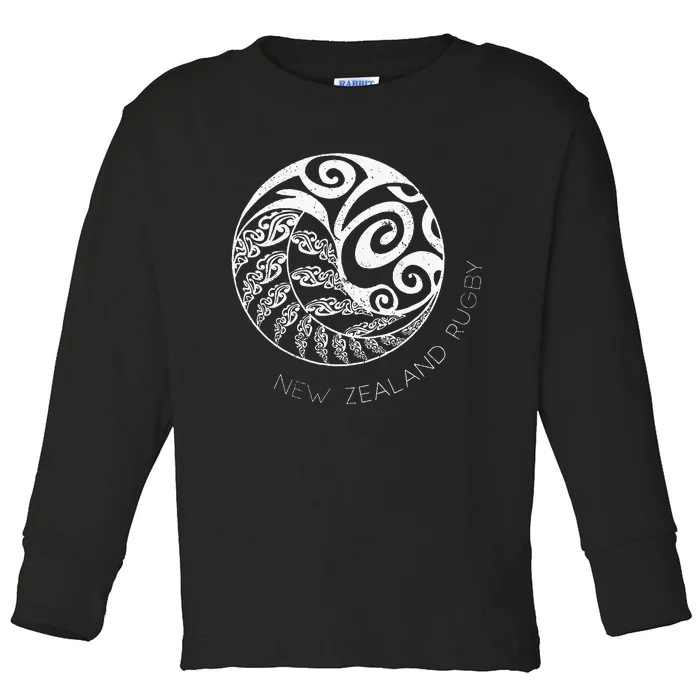 New Zealand Rugby Maori Inspired Kiwi & Silver Fern Toddler Long Sleeve Shirt