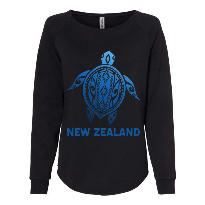 New Zealand Tribal Tattoo Blue Sea Turtle Souvenirs Womens California Wash Sweatshirt