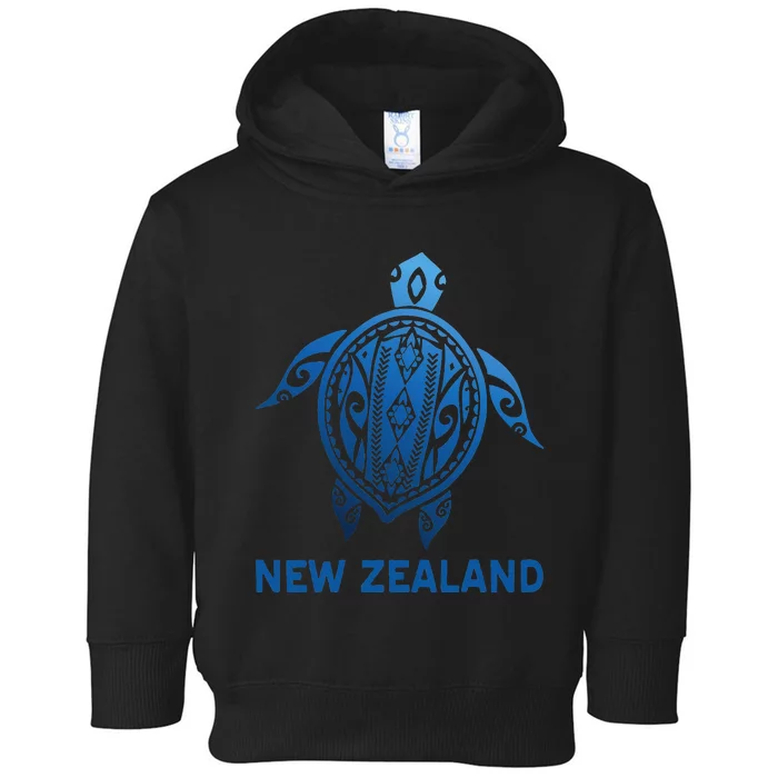 New Zealand Tribal Tattoo Blue Sea Turtle Souvenirs Toddler Hoodie