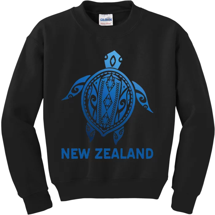 New Zealand Tribal Tattoo Blue Sea Turtle Souvenirs Kids Sweatshirt