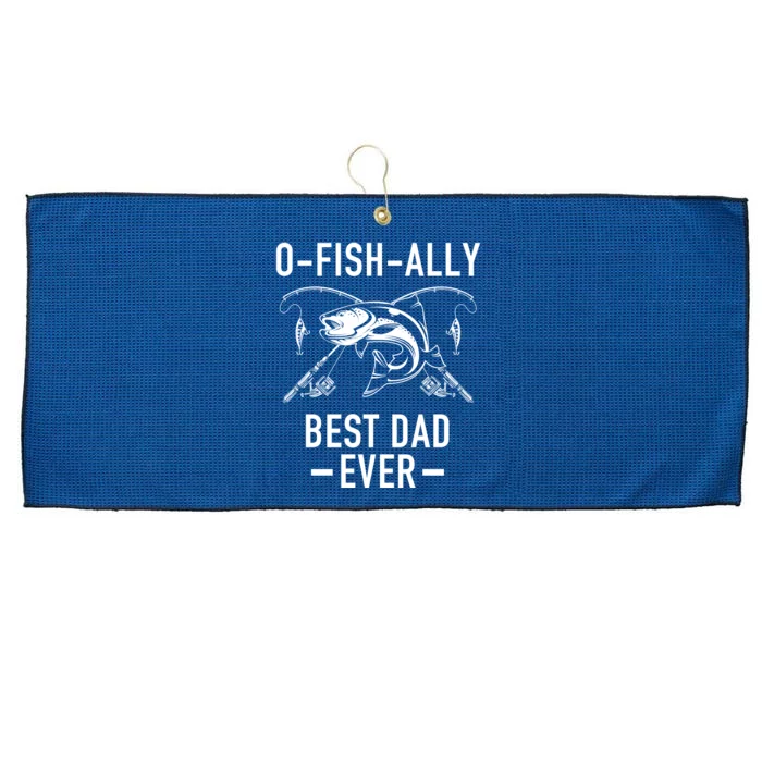 O-Fish-Ally Best Dad Ever Large Microfiber Waffle Golf Towel