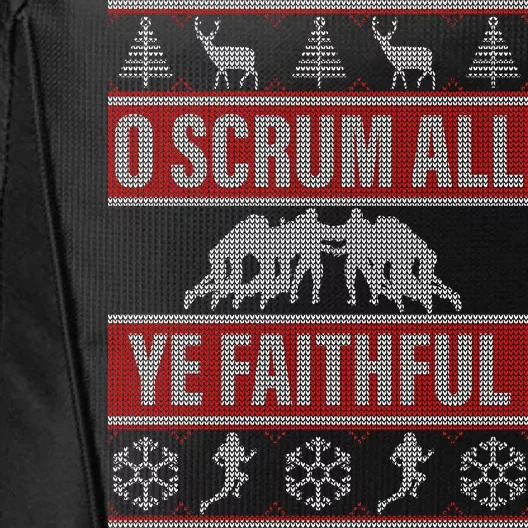 O Scrum All Ye Faithful Ugly Christmas Sweater City Backpack