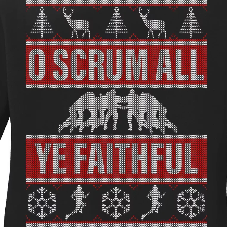 O Scrum All Ye Faithful Ugly Christmas Sweater Ladies Long Sleeve Shirt