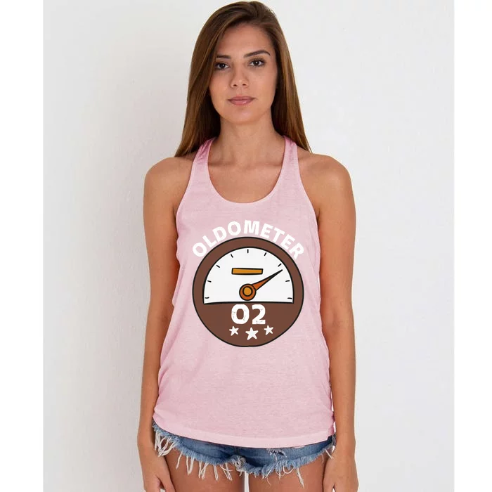 Oldometer 02 Meaningful Gift Women's Knotted Racerback Tank