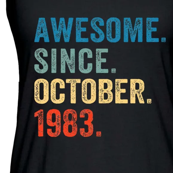 October 1983 Celebrating 40 Years old birthday Ladies Essential Flowy Tank