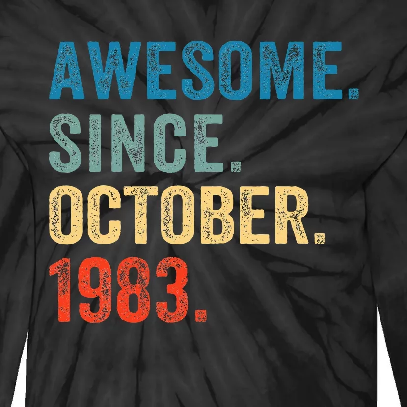 October 1983 Celebrating 40 Years old birthday Tie-Dye Long Sleeve Shirt