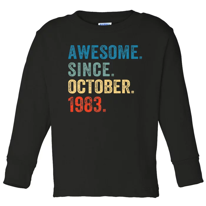 October 1983 Celebrating 40 Years old birthday Toddler Long Sleeve Shirt