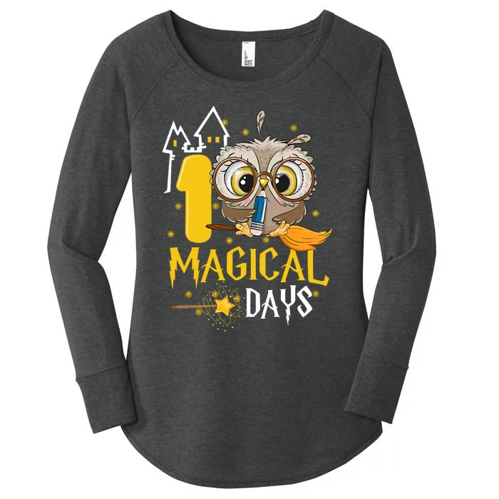 Owl 100 Days Magical Of School Magic 100 Days Of School Women's Perfect Tri Tunic Long Sleeve Shirt